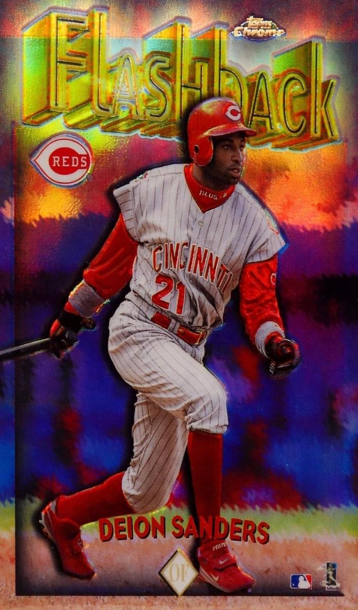 1998 Topps Chrome Baseball Refractor Deion Sanders #FB9 PSA 9