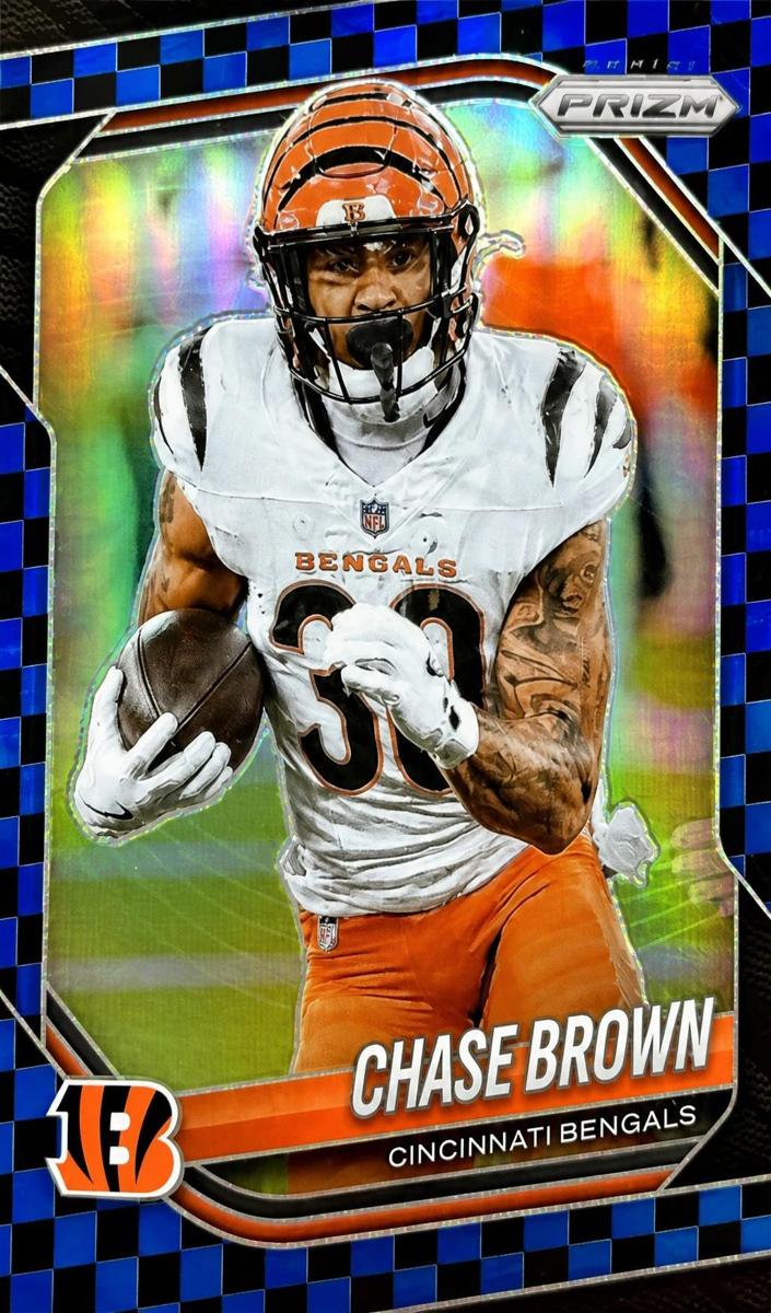 2025 Panini Prizm Football Black and Blue Checker Chase Brown #130