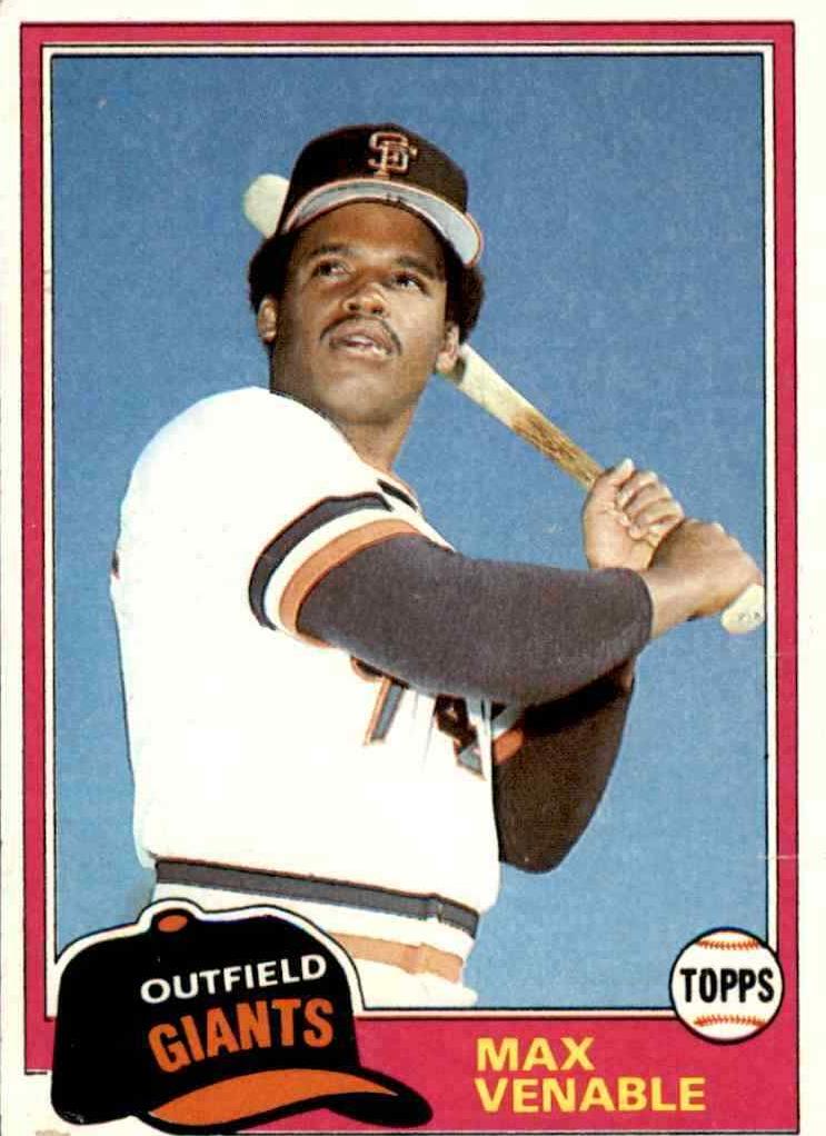 1981 Topps Baseball Max Venable #484 PSA 9
