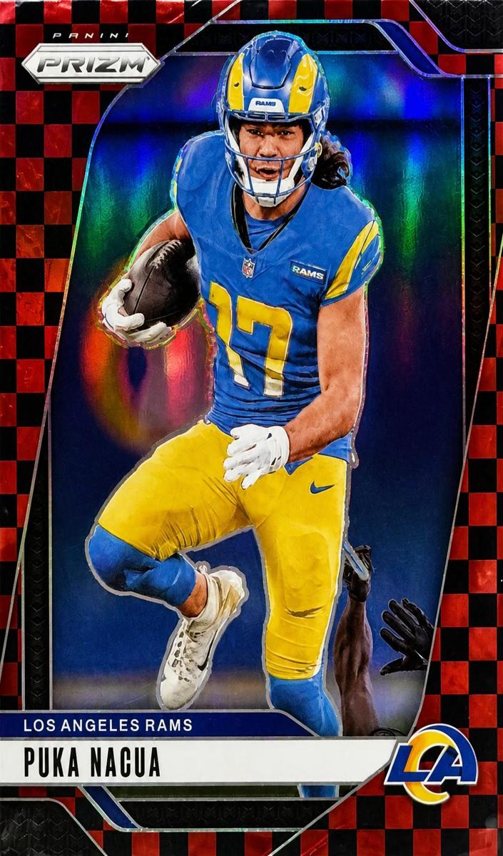 2024 Panini Prizm Football Black and Red Checker Puka Nacua #168