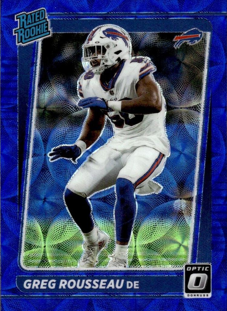 2021 Donruss Optic Football Blue Scope Greg Rousseau #253 PSA 10