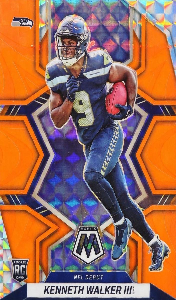 2022 Panini Mosaic Football Reactive Orange Kenneth Walker III #284