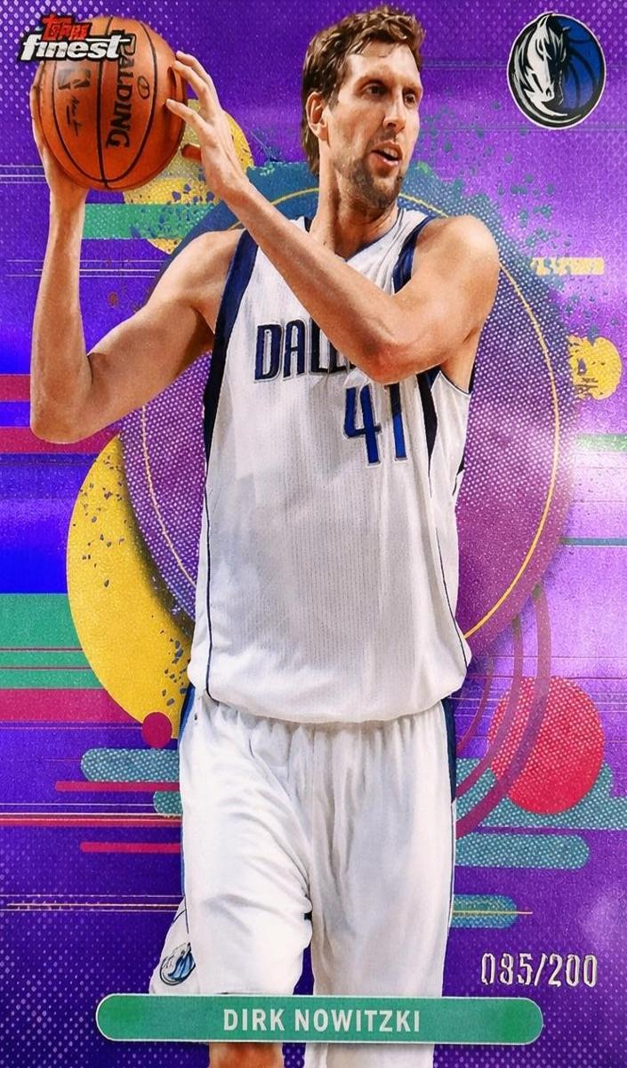 2025 Topps Finest Basketball Purple Refractor Dirk Nowitzki #195