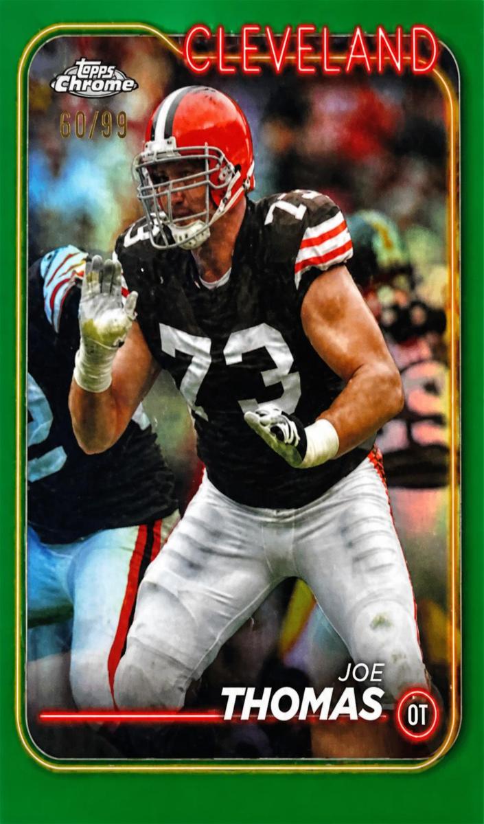 2024 Topps Chrome Football Green Refractor Joe Thomas #32