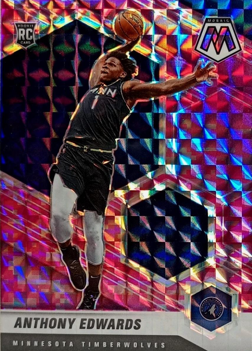 2020 Panini Mosaic Basketball Pink Camo Anthony Edwards #201 PSA 9