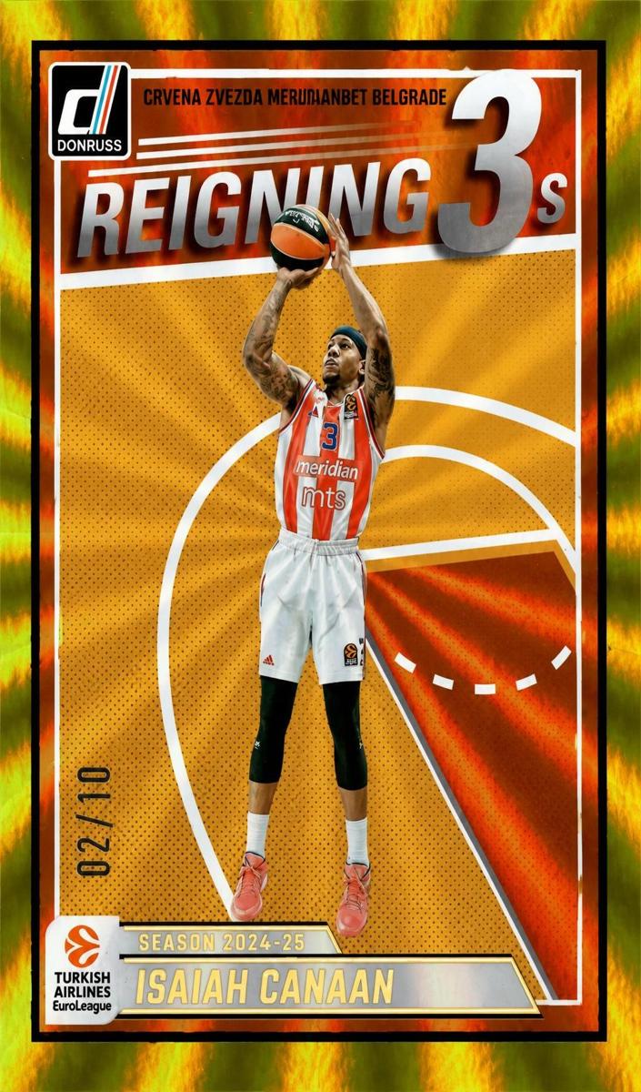 2024 Donruss Turkish Airlines EuroLeague Basketball Gold Laser Isaiah Canaan #8