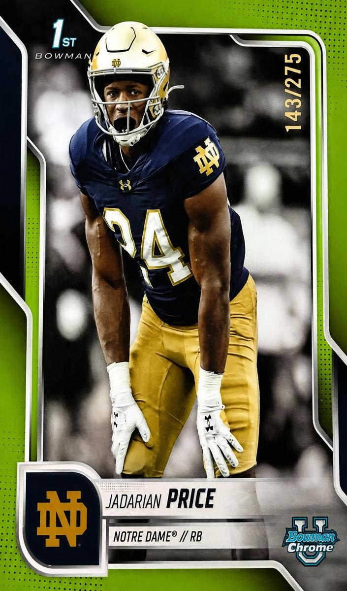 2025 Bowman Chrome University Football Lime Green Refractor Jadarian Price #117