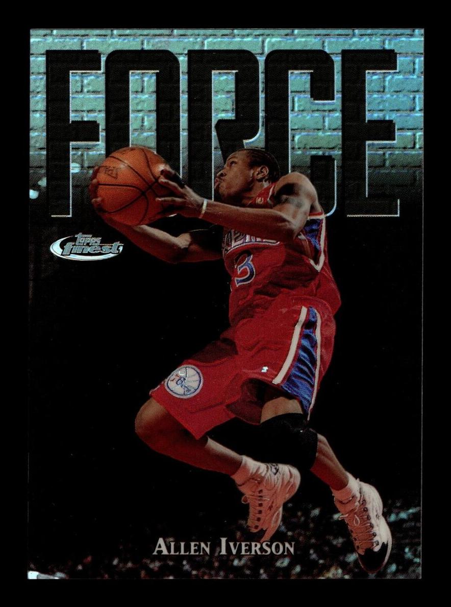 1997 Topps Finest Basketball Refractor Allen Iverson #143 PSA 9