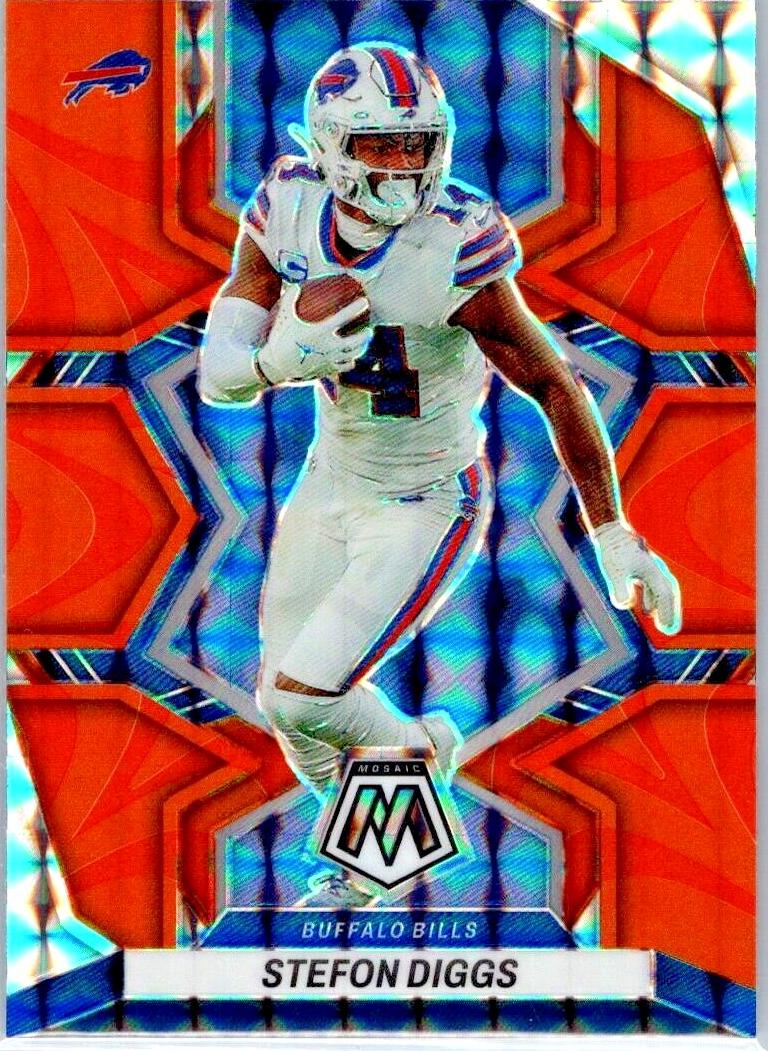 2022 Panini Mosaic Football Reactive Orange Stefon Diggs #21 PSA 9