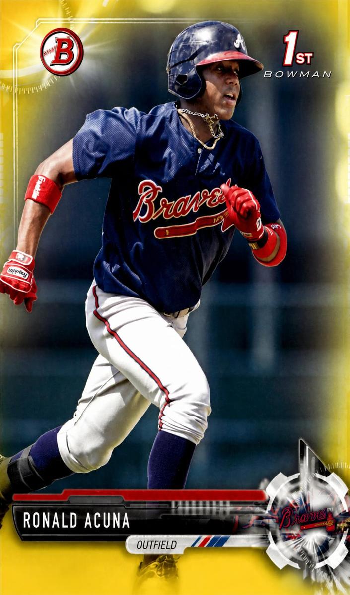 2017 Bowman Baseball Yellow Ronald Acuna Jr. #BP127 PSA 10