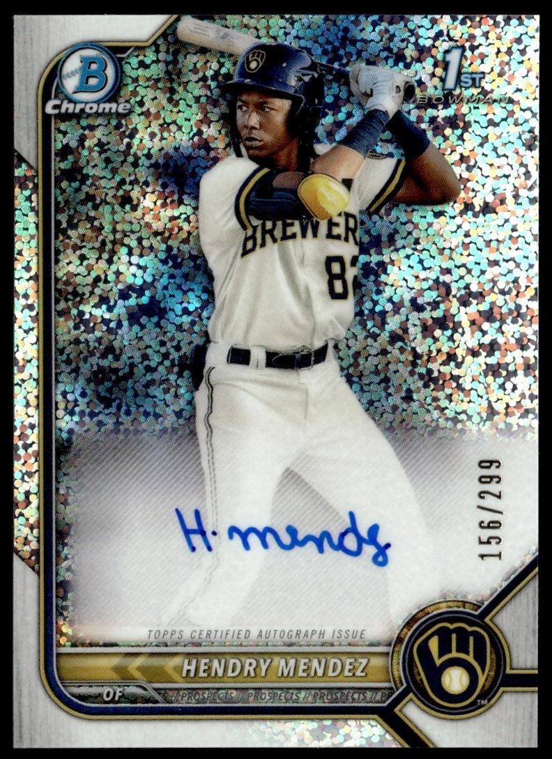 2022 Bowman Chrome Prospects Baseball Speckle Hendry Mendez #40