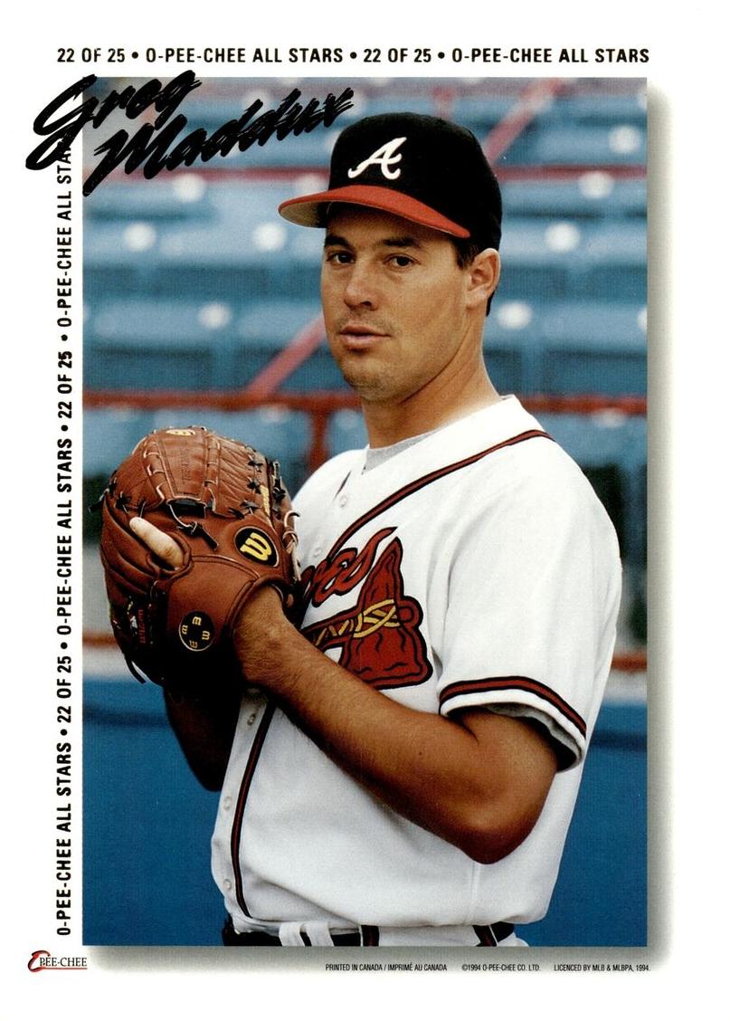 1994 O-Pee-Chee Baseball Greg Maddux #22 PSA 10