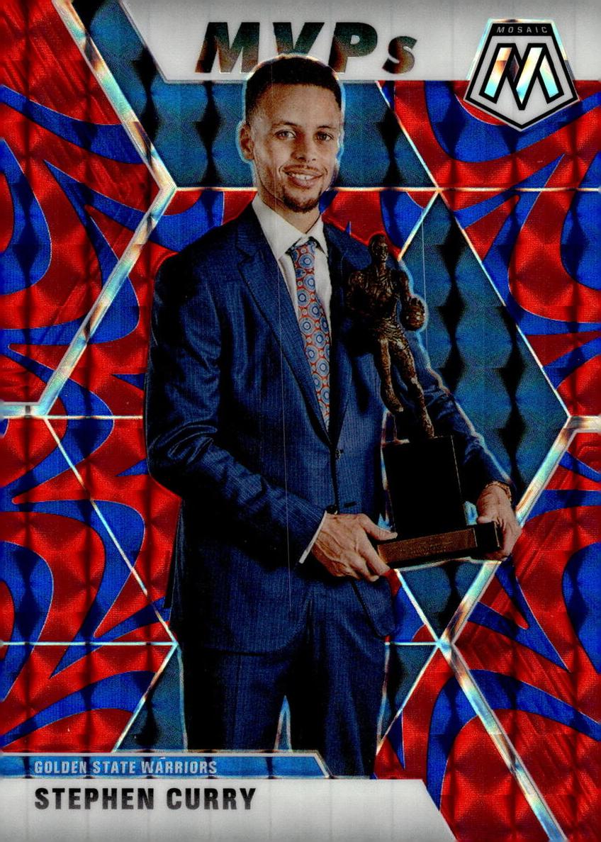 2019 Panini Mosaic Basketball Reactive Blue Stephen Curry #299 PSA 9