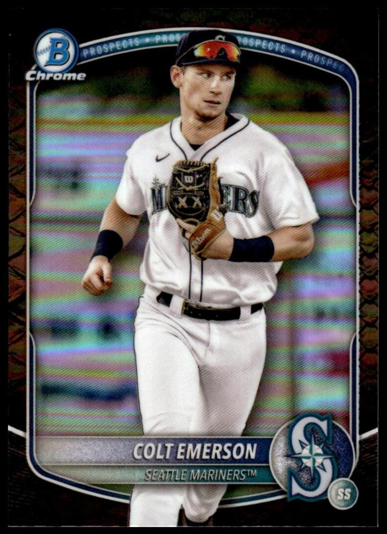 2025 Bowman Chrome Prospects Baseball Reptilian Refractor Colt Emerson #BCP-17 PSA 9