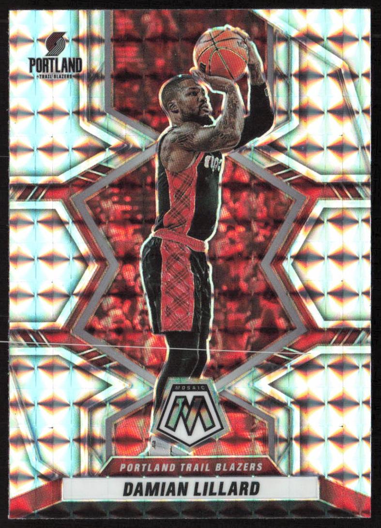 2021 Panini Mosaic Basketball Silver Damian Lillard #50