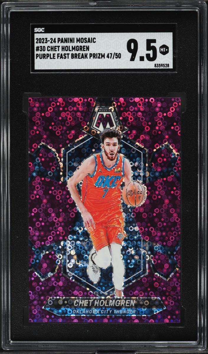 2023 Panini Mosaic Basketball Fast Break Purple Chet Holmgren #30 SGC 9.5