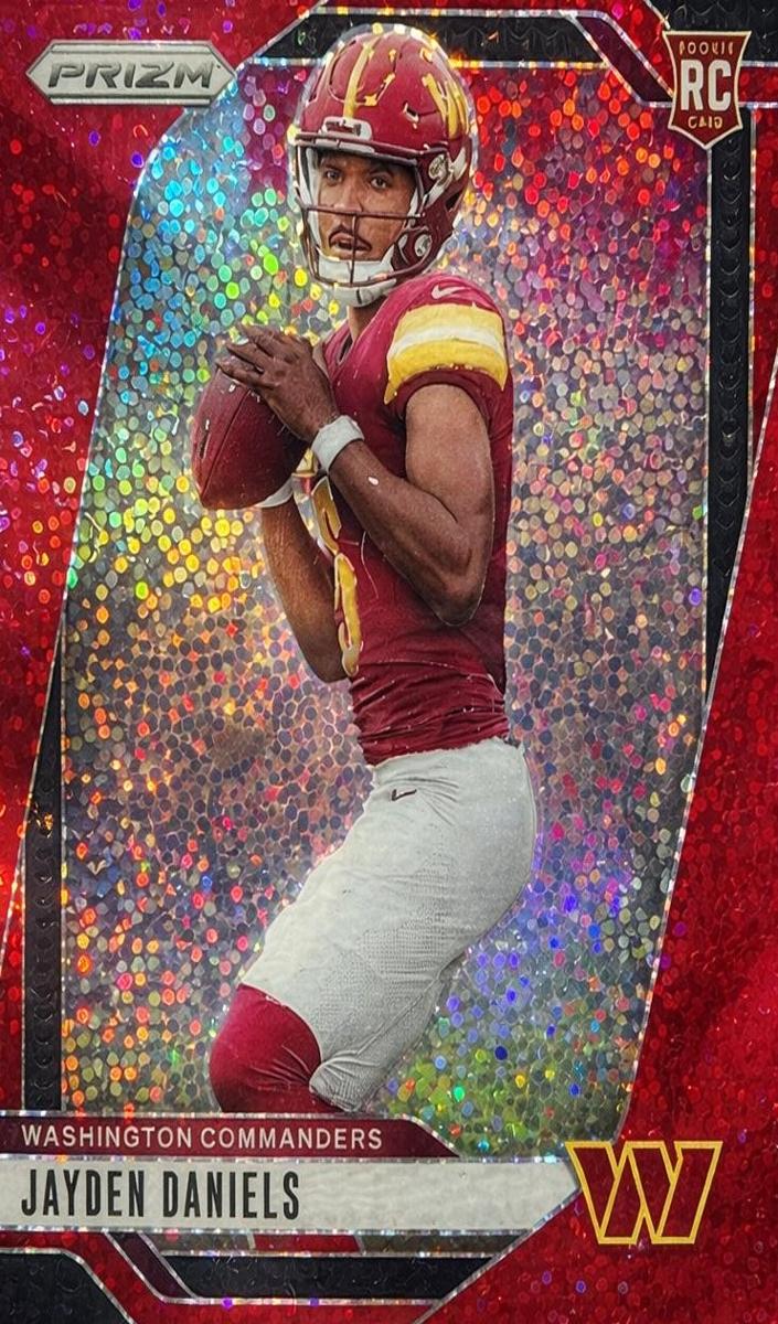 2024 Panini Prizm Football Red Sparkle Jayden Daniels #347 PSA 9