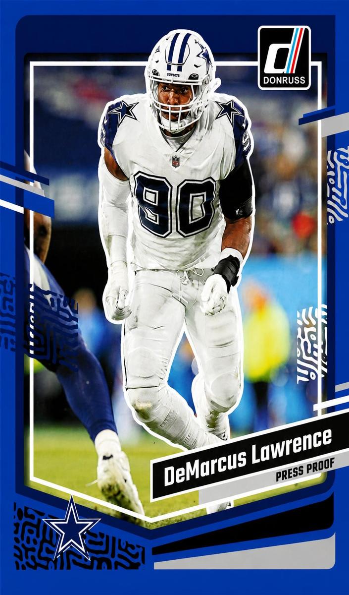 2023 Panini Donruss Football Press Proof Blue DeMarcus Lawrence #74