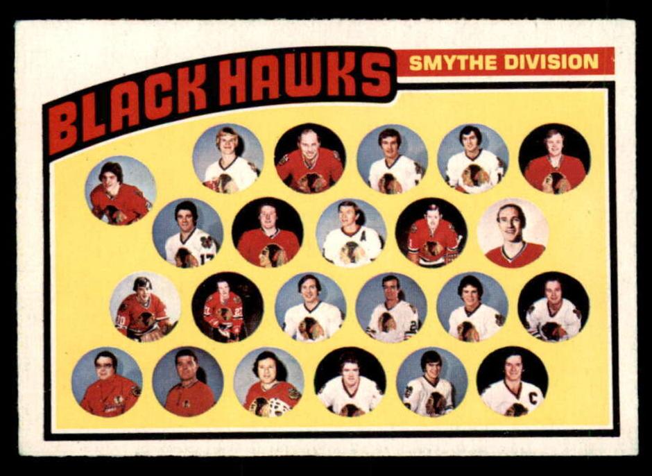 1976 O-Pee-Chee Hockey Blackhawks Team #136
