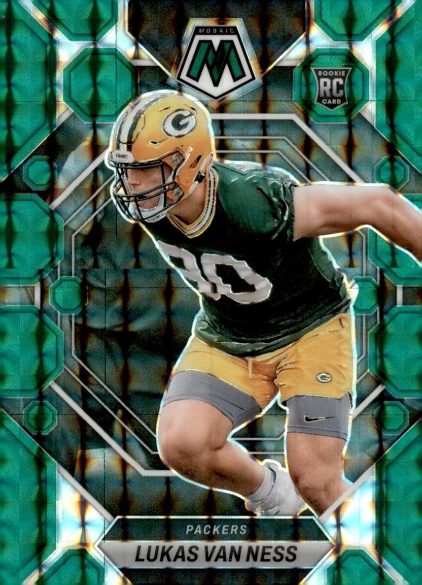 2023 Panini Mosaic Football Green Lukas Van Ness #342 PSA 9