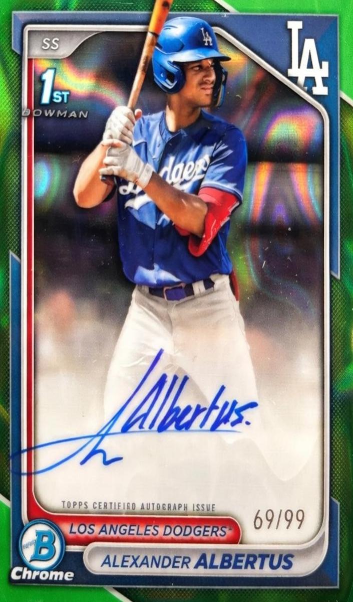 2024 Bowman Chrome Baseball Green Lava Alexander Albertus #CPA-AAL PSA 10