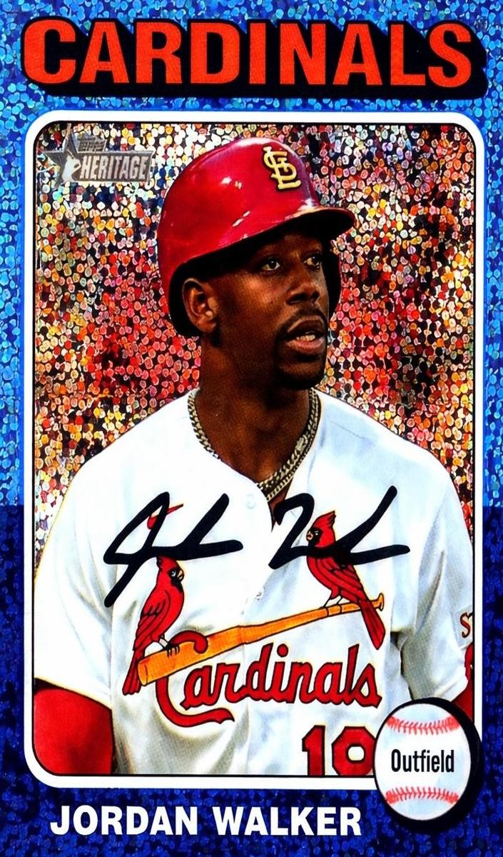 2024 Topps Heritage Chrome Baseball Blue Sparkle Jordan Walker #96