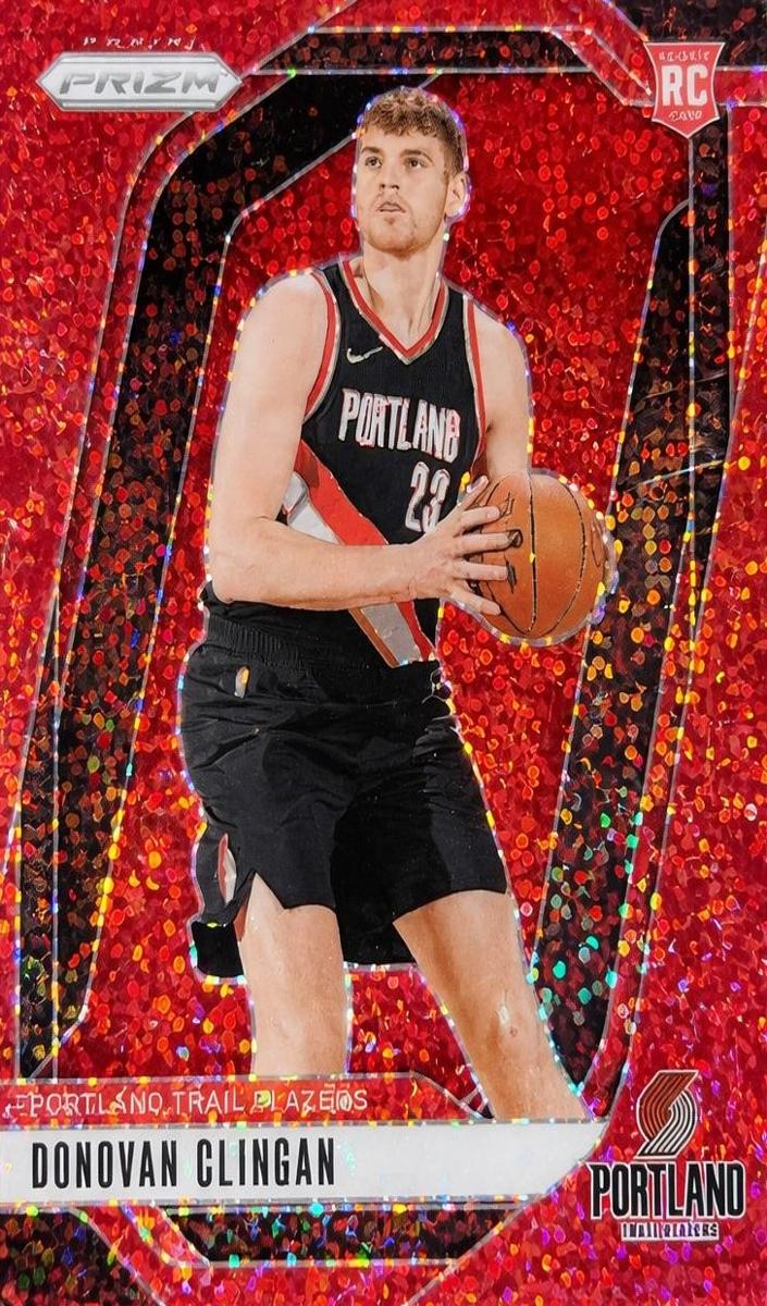 2024 Panini Prizm Basketball Red Sparkle Donovan Clingan #221