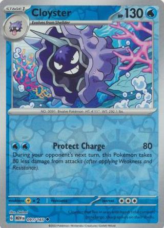 2023 Pokemon Scarlet & Violet 151 Reverse Holo Cloyster #91