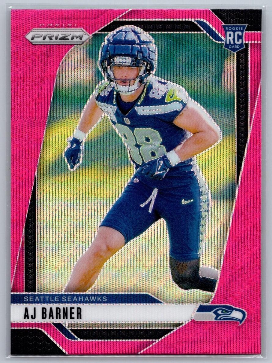 2024 Panini Prizm Football Pink Wave AJ Barner #304