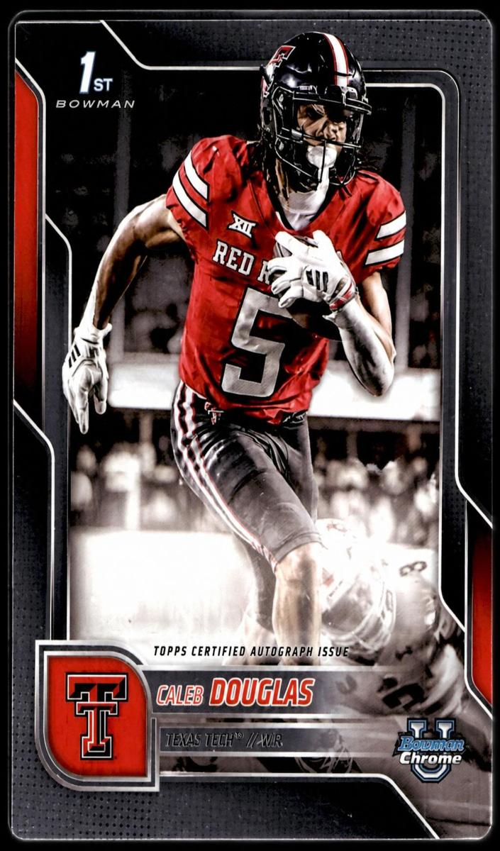 2025 Bowman Chrome University Football Red Refractor Caleb Douglas #BCA-CD