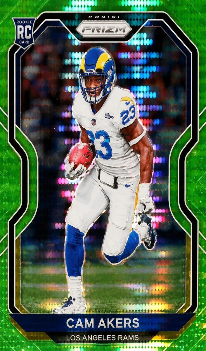 2020 Panini Prizm Football Neon Green Pulsar Prizm Cam Akers #376 PSA 10