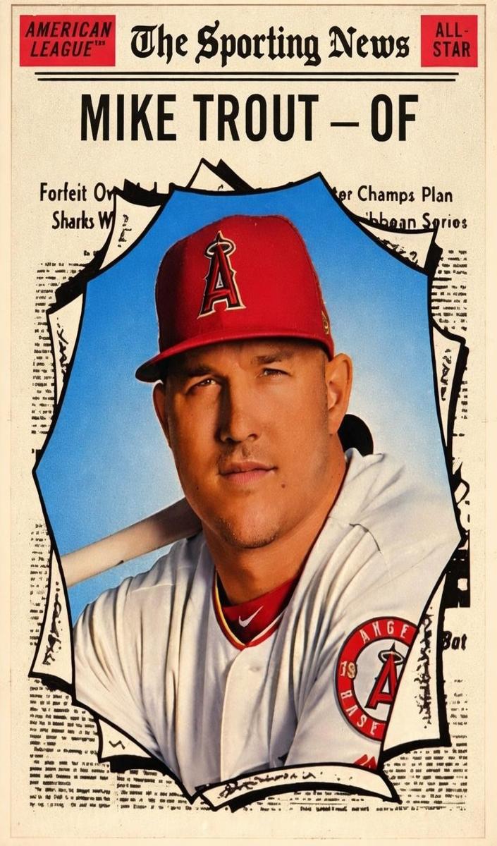 2019 Topps Heritage Baseball Mike Trout #357