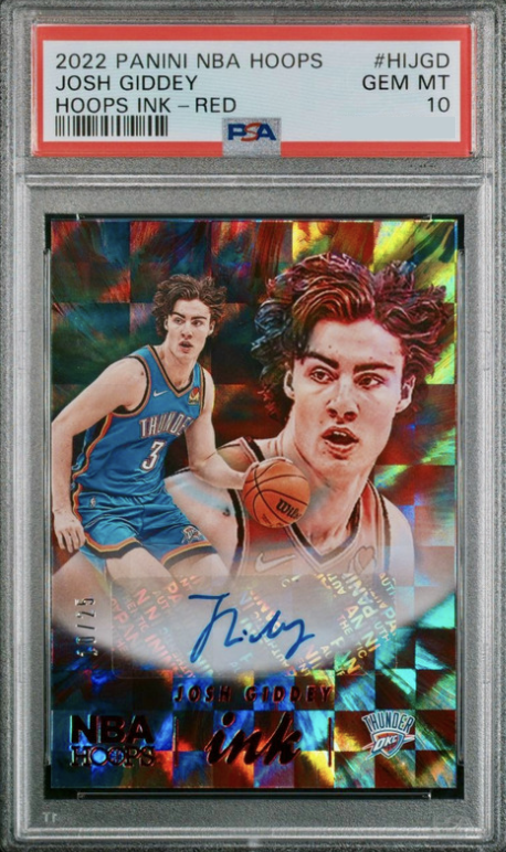 2022 Panini Hoops Basketball Red Josh Giddey #HI-JGD PSA 7.5