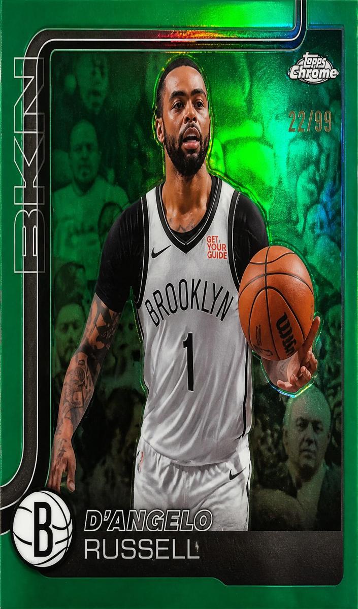 2025 Topps Chrome Basketball Green Refractor D'Angelo Russell #79
