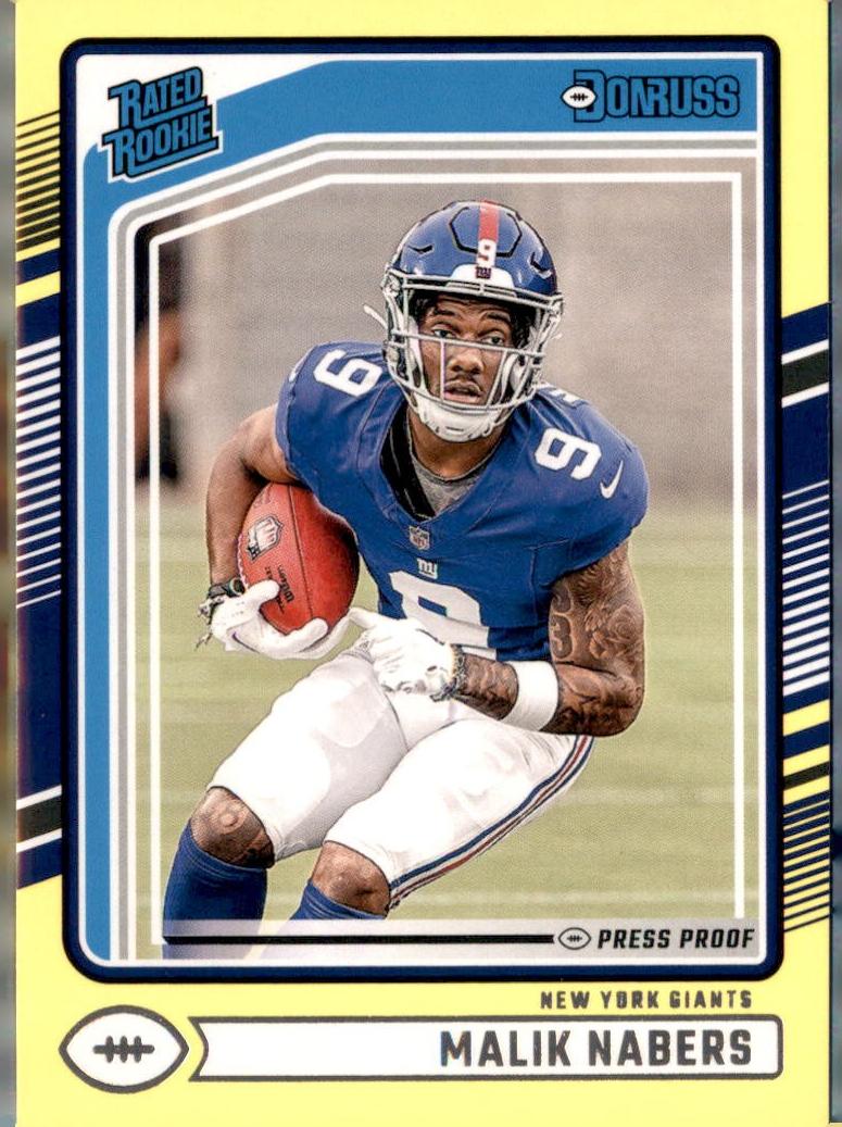 2024 Panini Donruss Football Press Proof Yellow Malik Nabers #383