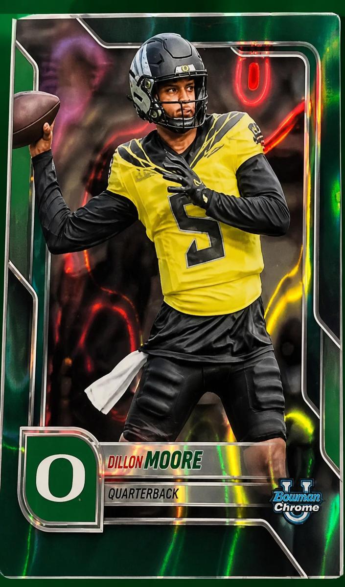 2025 Bowman Chrome University Football Teal Lava Refractor Dante Moore #137 PSA 9