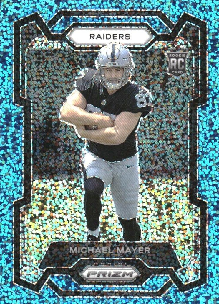 2023 Panini Prizm Football Blue Sparkle Michael Mayer #361 PSA 10