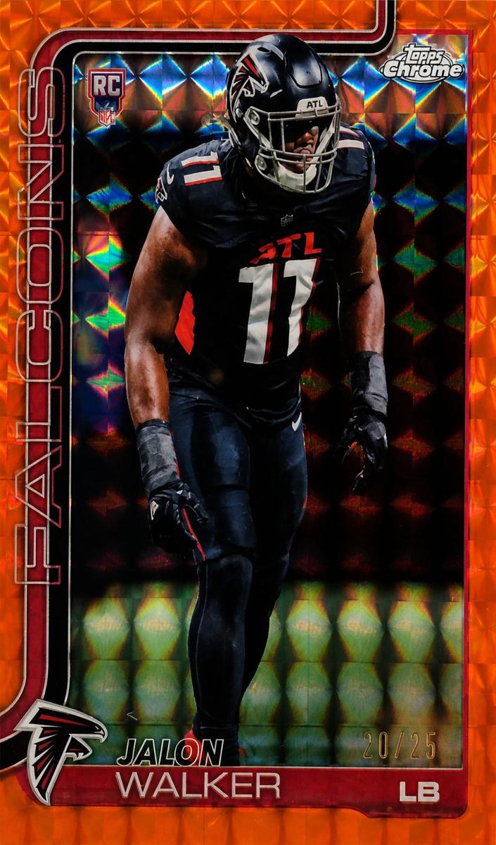 2025 Topps Chrome Football Orange Geometric Refractor Jalon Walker #354