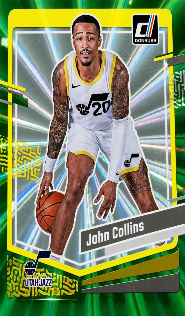 2023 Panini Donruss Basketball Holo Green Laser John Collins #184