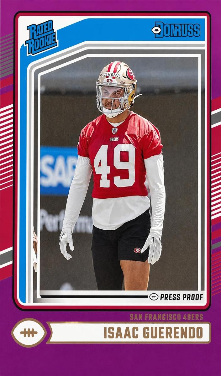 2024 Panini Donruss Football Press Proof Purple Isaac Guerendo #336