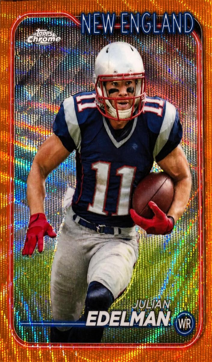 2024 Topps Chrome Football Orange Refractor Julian Edelman #134 PSA 10