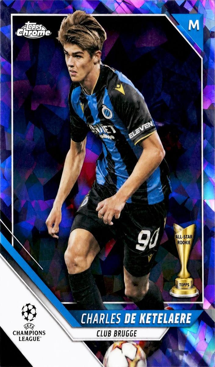 2021 Topps Chrome Sapphire UEFA Champions League Soccer Purple Charles De Ketelaere #14