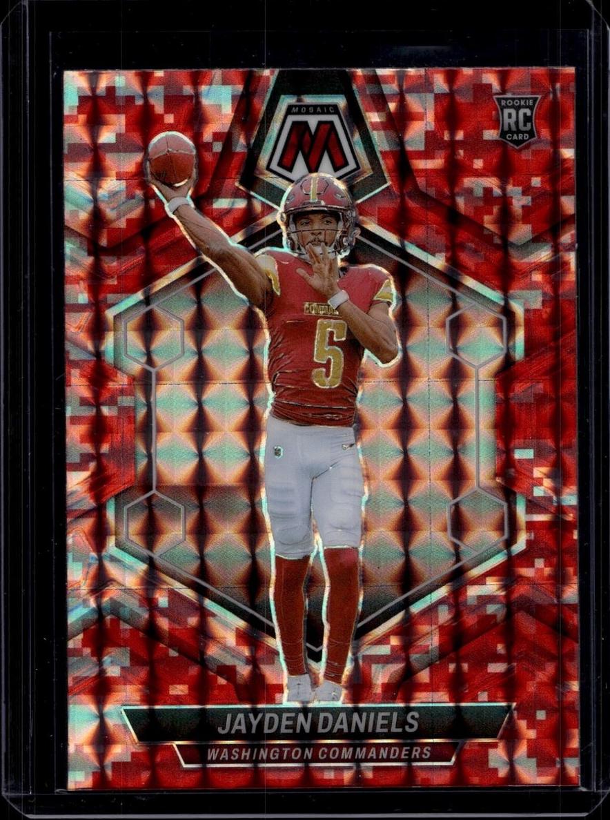 2024 Panini Mosaic Football Camo Red Jayden Daniels #302