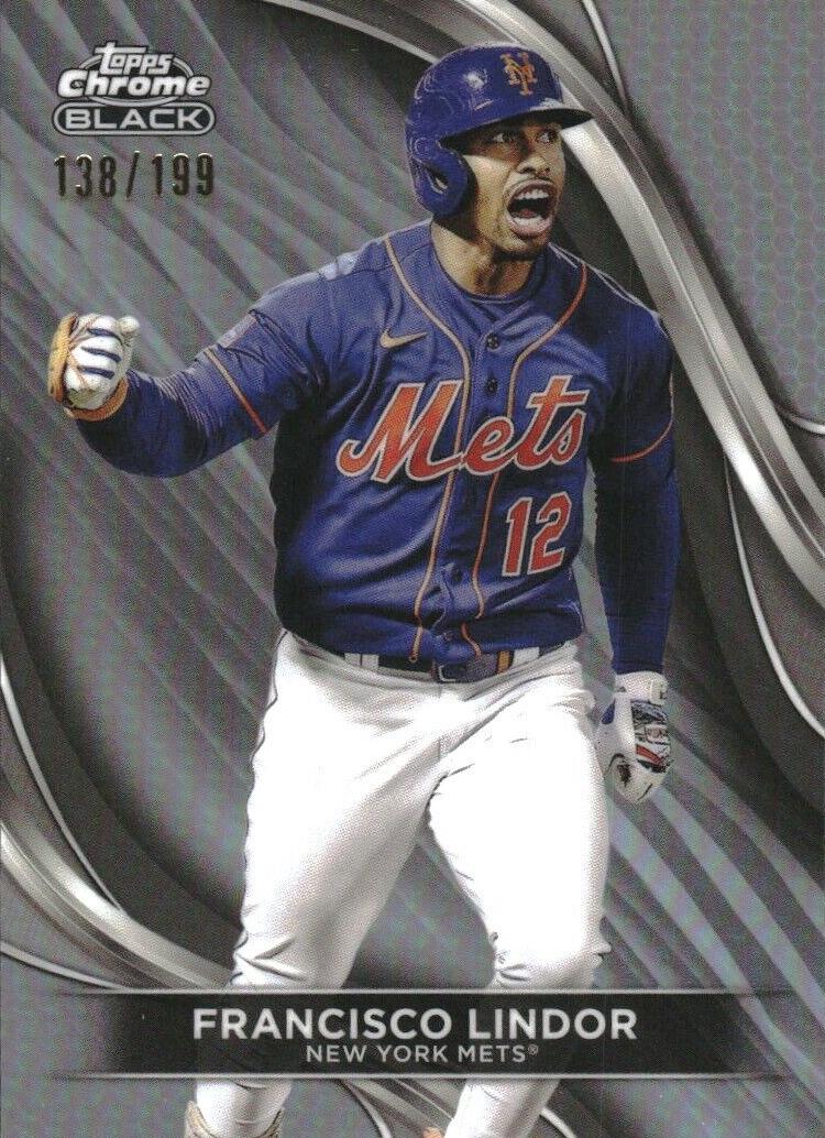 2024 Topps Chrome Black Baseball Refractor Francisco Lindor #81