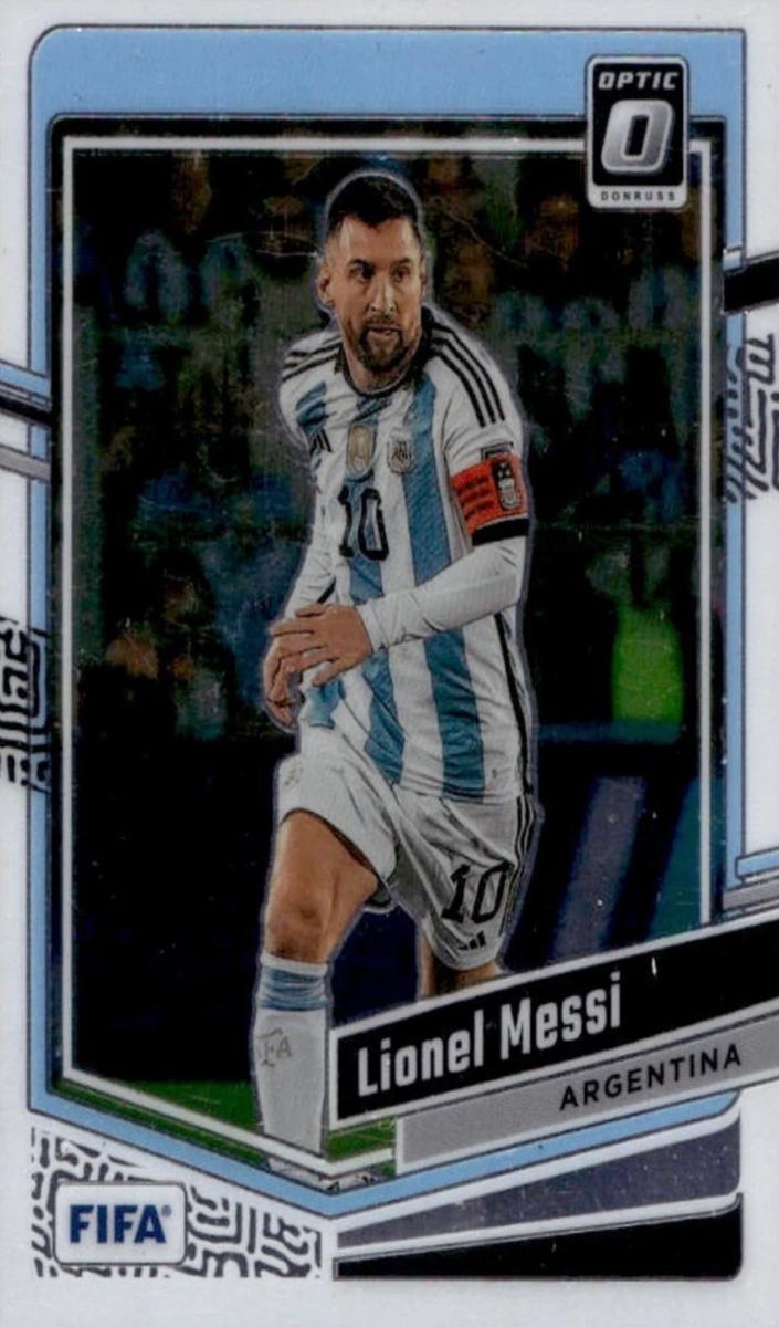2023 Panini Donruss FIFA Soccer Lionel Messi #1 PSA 8