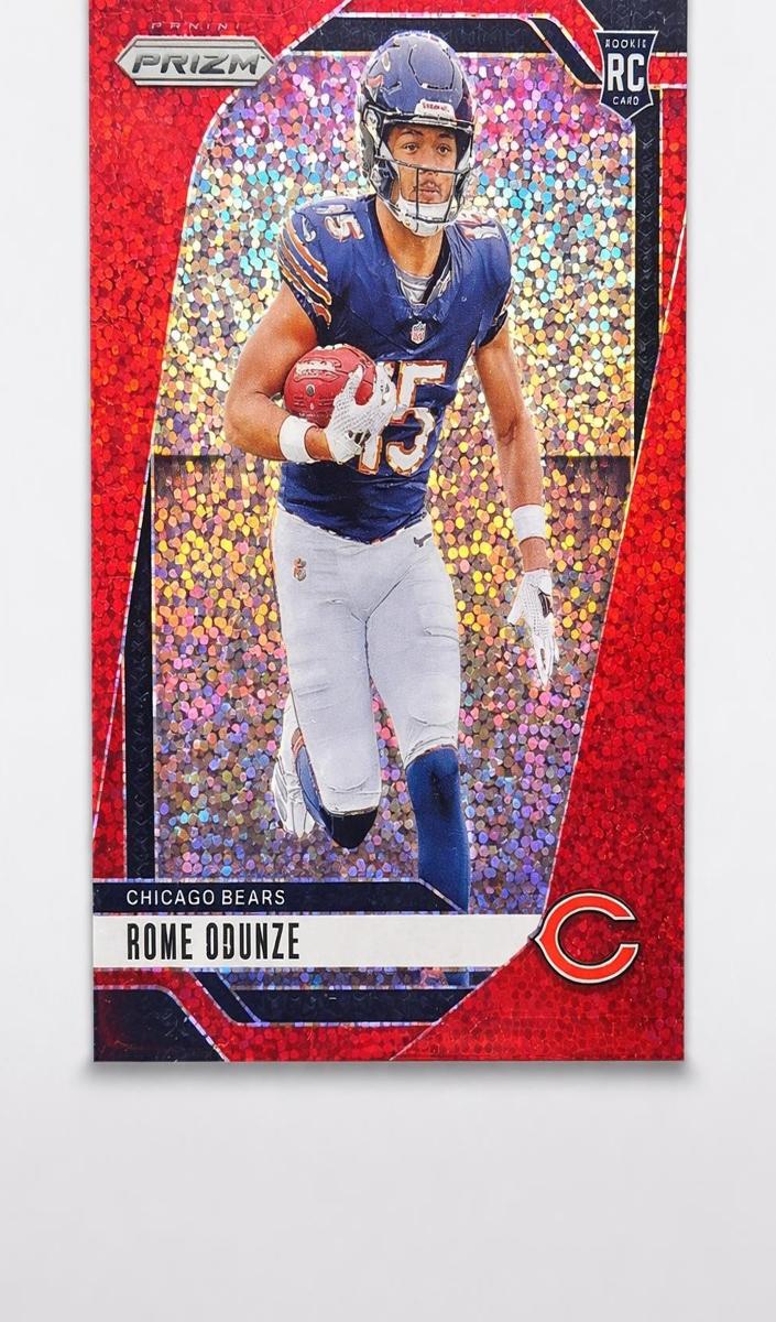 2024 Panini Prizm Football Red Sparkle Rome Odunze #385