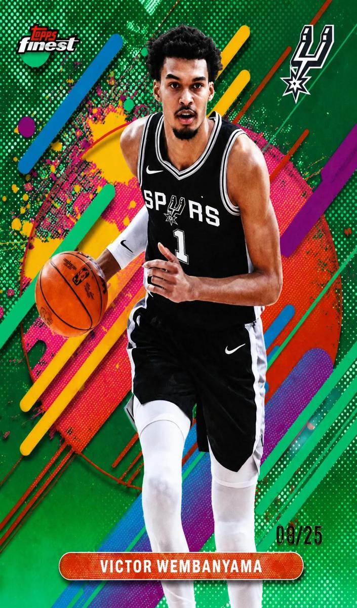 2025 Topps Finest Basketball Green Refractor Victor Wembanyama #264