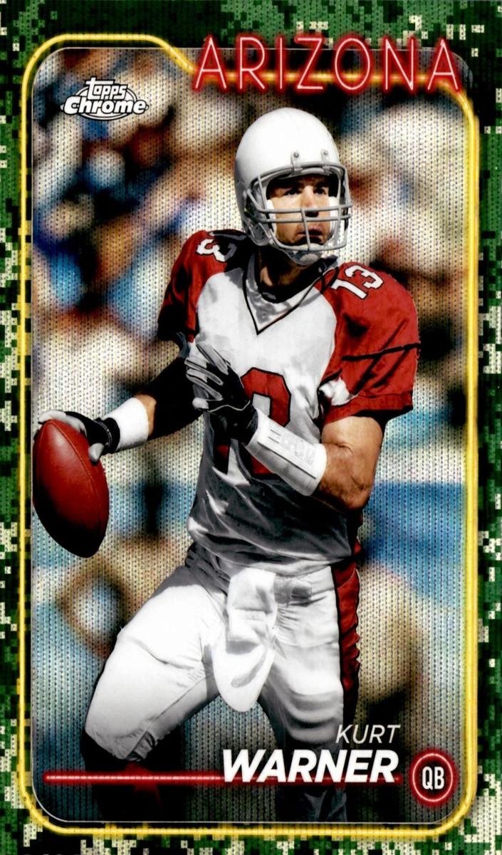 2024 Topps Chrome Football Camo Wave Refractor Kurt Warner #1