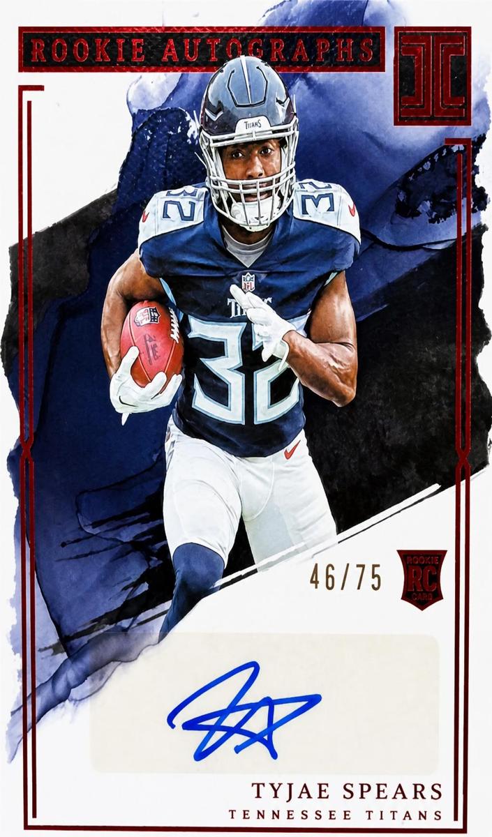2023 Panini Impeccable Football Red Tyjae Spears #RA-TS PSA 8.5