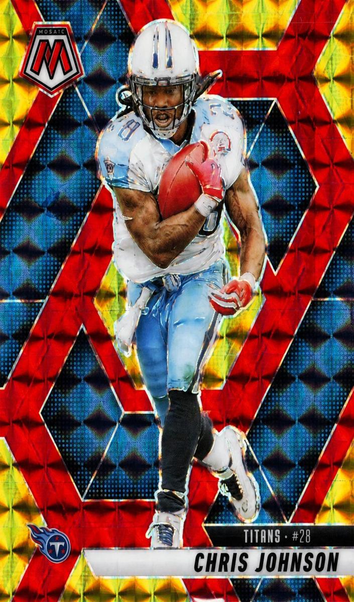 2025 Panini Mosaic Football Choice Fusion Red and Yellow Chris Johnson #224